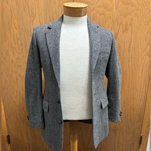 VTG 100% Wool Tweed Herringbone Sport Coat Blazer Mens 36 Lauro International